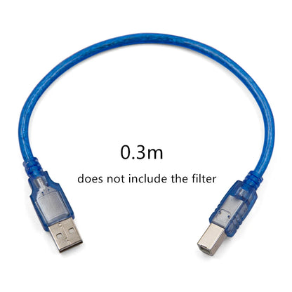 Gorąca Wyprzedaż Kabel do Drukarki USB 2.0 Typ A Męski na Typ B Męski Podwójnie Ekranowany Wysoka Prędkość Przezroczysty Niebieski o długościach 0.3m, 1.5m, 3m, 5m (około)