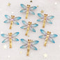Shiny Colorful Dragonfly Flatback Rhinestone Cabochon Miniature Applique 1 Hole Christmas Ornament DIY Scrapbook Figurines OW80