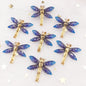 Shiny Colorful Dragonfly Flatback Rhinestone Cabochon Miniature Applique 1 Hole Christmas Ornament DIY Scrapbook Figurines OW80