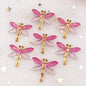 Shiny Colorful Dragonfly Flatback Rhinestone Cabochon Miniature Applique 1 Hole Christmas Ornament DIY Scrapbook Figurines OW80
