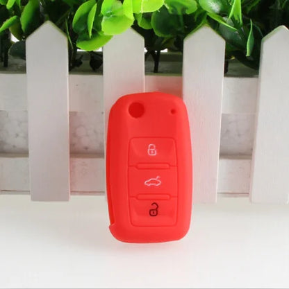 Silicone car key cover For Volkswagen VW polo passat b5 b6 golf 4 5 6 jetta mk6 tiguan Golf CrossFox Plus Eos Scirocco