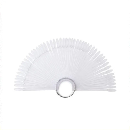 50Pcs Oval Fan-Shaped Swatch Sticks with round Tips for Nail Art Gel Polish Display And Organization