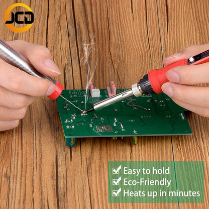 JCD 80W Digital Electric Soldering Iron Kit Temperature Adjustable 220V 110V Welding Tools Ceramic Heater Soldering Tips Rework