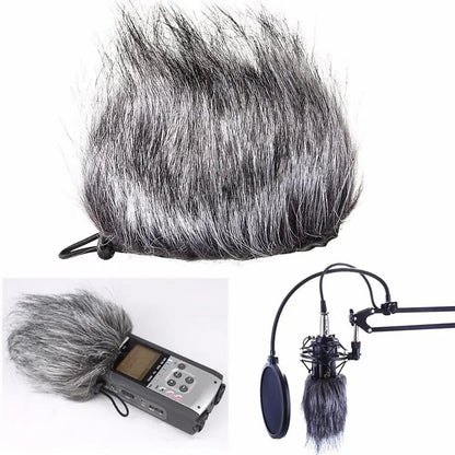 For Zoom H4N H2N Recorder Artificial Fur Wind Microphone Cover Muff Windscreen Sleeve Shield