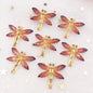 Shiny Colorful Dragonfly Flatback Rhinestone Cabochon Miniature Applique 1 Hole Christmas Ornament DIY Scrapbook Figurines OW80