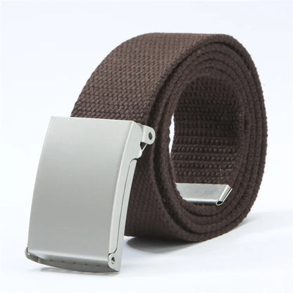 Fashion New Unisex Trousers Belts Canvas Belt Metal Buckle Men Women Boys Jeans Belts Candy Colors Top Quality Luxury Belts