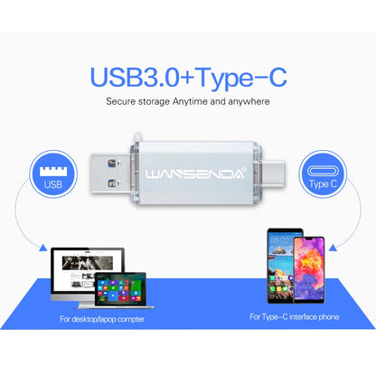 Hotsale WANSENDA USB Flash Drive Type C Pen Drive 512GB 256GB 128GB 64GB 32GB 16GB USB Stick 3.0 Pendrive for Type-C Device/PC