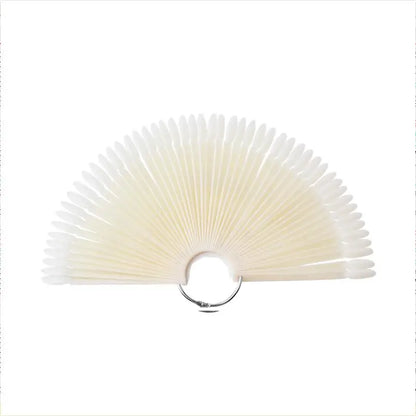 50Pcs Oval Fan-Shaped Swatch Sticks with round Tips for Nail Art Gel Polish Display And Organization