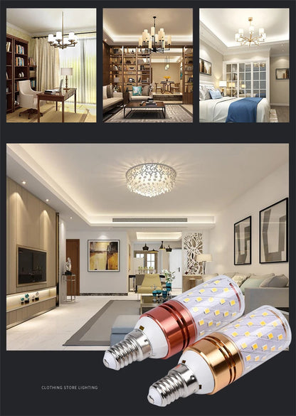 1Pcs/lot E27 E14 LED Lamp light SMD 2835 12W 16W 60LEDS 80LEDS lamps lights 220V Bulbs LED Corn Candle bulb 2 Color Temperatures