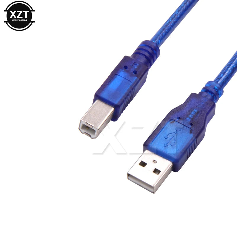 Gorąca Wyprzedaż Kabel do Drukarki USB 2.0 Typ A Męski na Typ B Męski Podwójnie Ekranowany Wysoka Prędkość Przezroczysty Niebieski o długościach 0.3m, 1.5m, 3m, 5m (około)