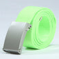 Fashion New Unisex Trousers Belts Canvas Belt Metal Buckle Men Women Boys Jeans Belts Candy Colors Top Quality Luxury Belts