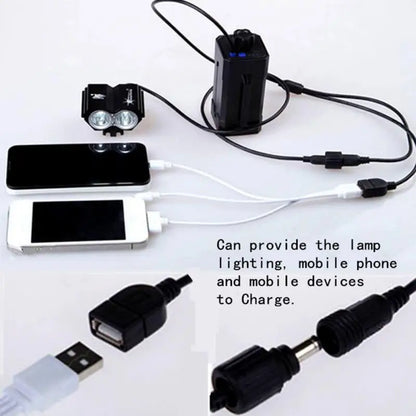 Portable 4X 18650 Waterproof Battery Pack Case Power Bank Storage Box For Bicycle Bike Lamp 8.4V 5V DC Output Without Battery
