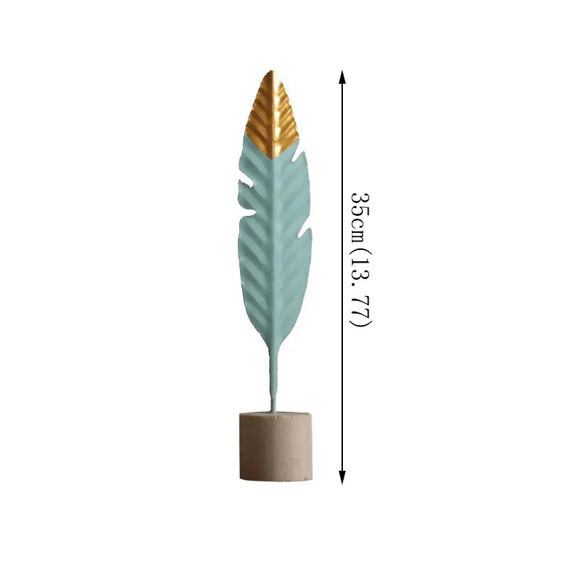 Modern Feather Wooden Decorations Simple Miniature Figurines for Living Room Table Office Home Decoration Accessories