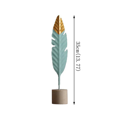 Modern Feather Wooden Decorations Simple Miniature Figurines for Living Room Table Office Home Decoration Accessories