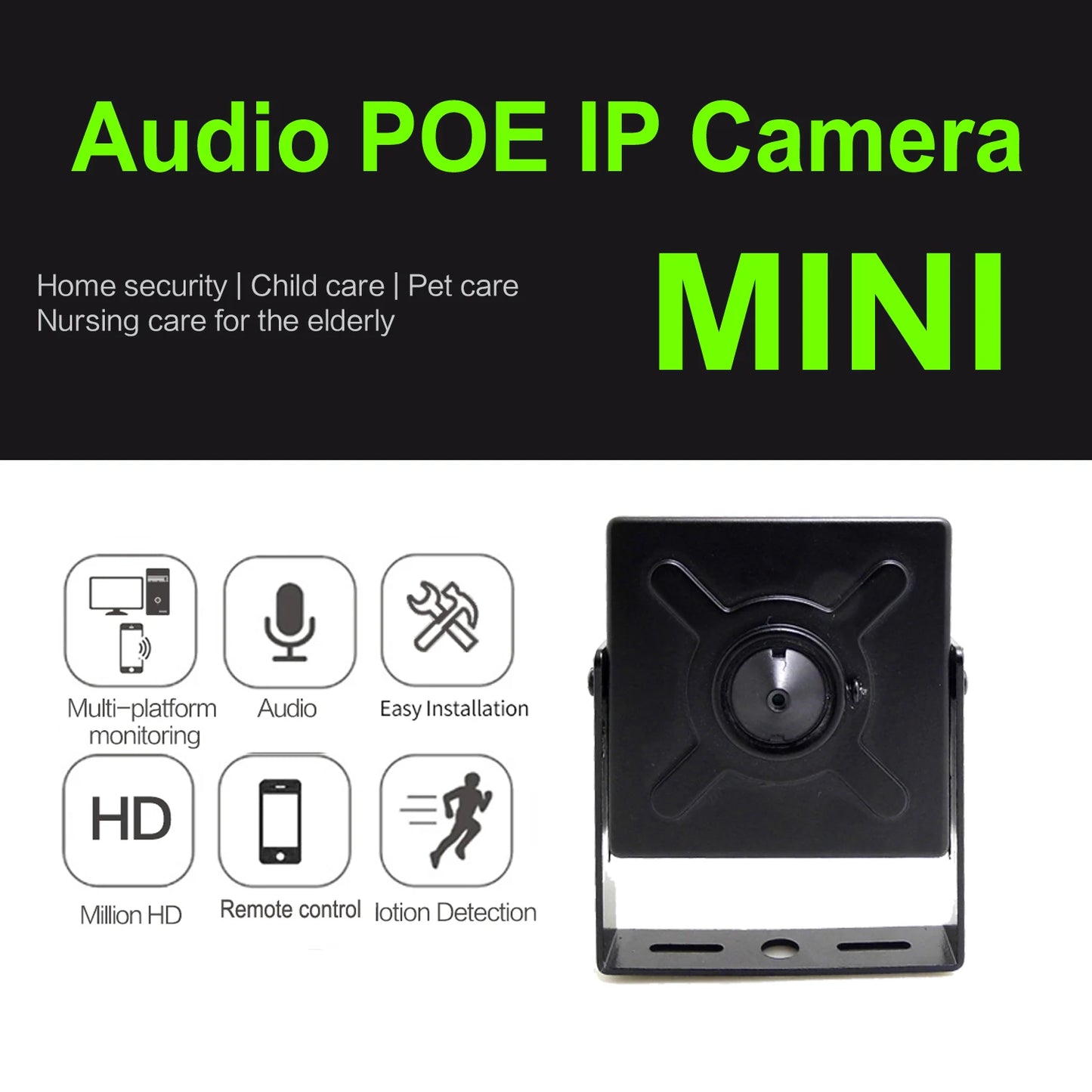 JIENUO 5MP Mini kamera IP PoE Audio mikro Cctv bezpieczeństwo wideo nadzór IPCam wewnętrzna Onvif HD kamera sieciowa domowa ICSee Xmeye