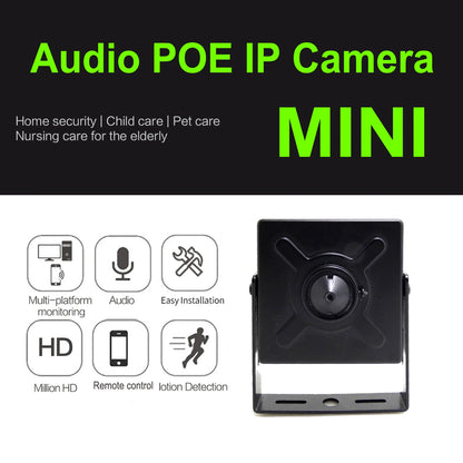 JIENUO 5MP Mini kamera IP PoE Audio mikro Cctv bezpieczeństwo wideo nadzór IPCam wewnętrzna Onvif HD kamera sieciowa domowa ICSee Xmeye
