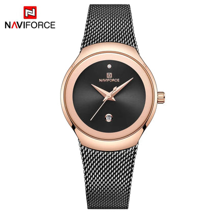 NAVIFORCE Women Watches Fashion Rose Gold Ultra Thin Ladies Watch Luxury Waterproof Quartz WristWatch Woman Relogio Feminino
