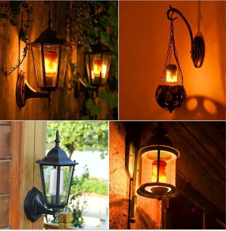 3 Modes+Gravity Sensor 9W 12W E27 E26 E14 B22 Flame Bulb 85-265V LED Flame Effect Fire Light Flickering Emulation Decor LED Lamp