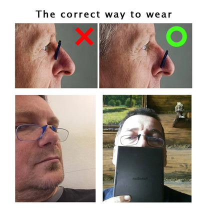 Nose Clip Reading Glasses Man High Quality Men Portable Foam Nose Glasses  for Seniors Transparent Eyeglasses with Case