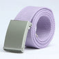 Fashion New Unisex Trousers Belts Canvas Belt Metal Buckle Men Women Boys Jeans Belts Candy Colors Top Quality Luxury Belts
