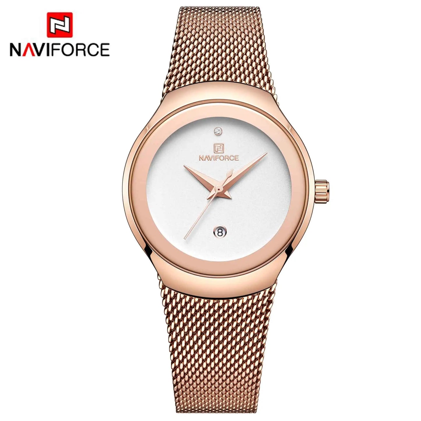 NAVIFORCE Women Watches Fashion Rose Gold Ultra Thin Ladies Watch Luxury Waterproof Quartz WristWatch Woman Relogio Feminino