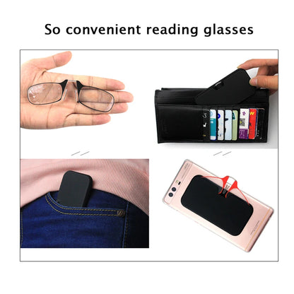 Nose Clip Reading Glasses Man High Quality Men Portable Foam Nose Glasses  for Seniors Transparent Eyeglasses with Case
