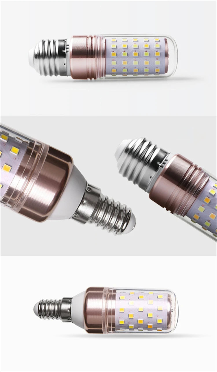 1Pcs/lot E27 E14 LED Lamp light SMD 2835 12W 16W 60LEDS 80LEDS lamps lights 220V Bulbs LED Corn Candle bulb 2 Color Temperatures