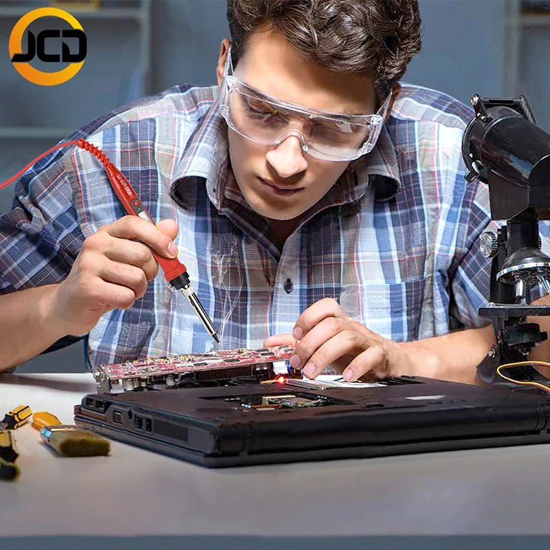JCD 80W Digital Electric Soldering Iron Kit Temperature Adjustable 220V 110V Welding Tools Ceramic Heater Soldering Tips Rework