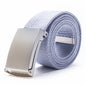 Fashion New Unisex Trousers Belts Canvas Belt Metal Buckle Men Women Boys Jeans Belts Candy Colors Top Quality Luxury Belts
