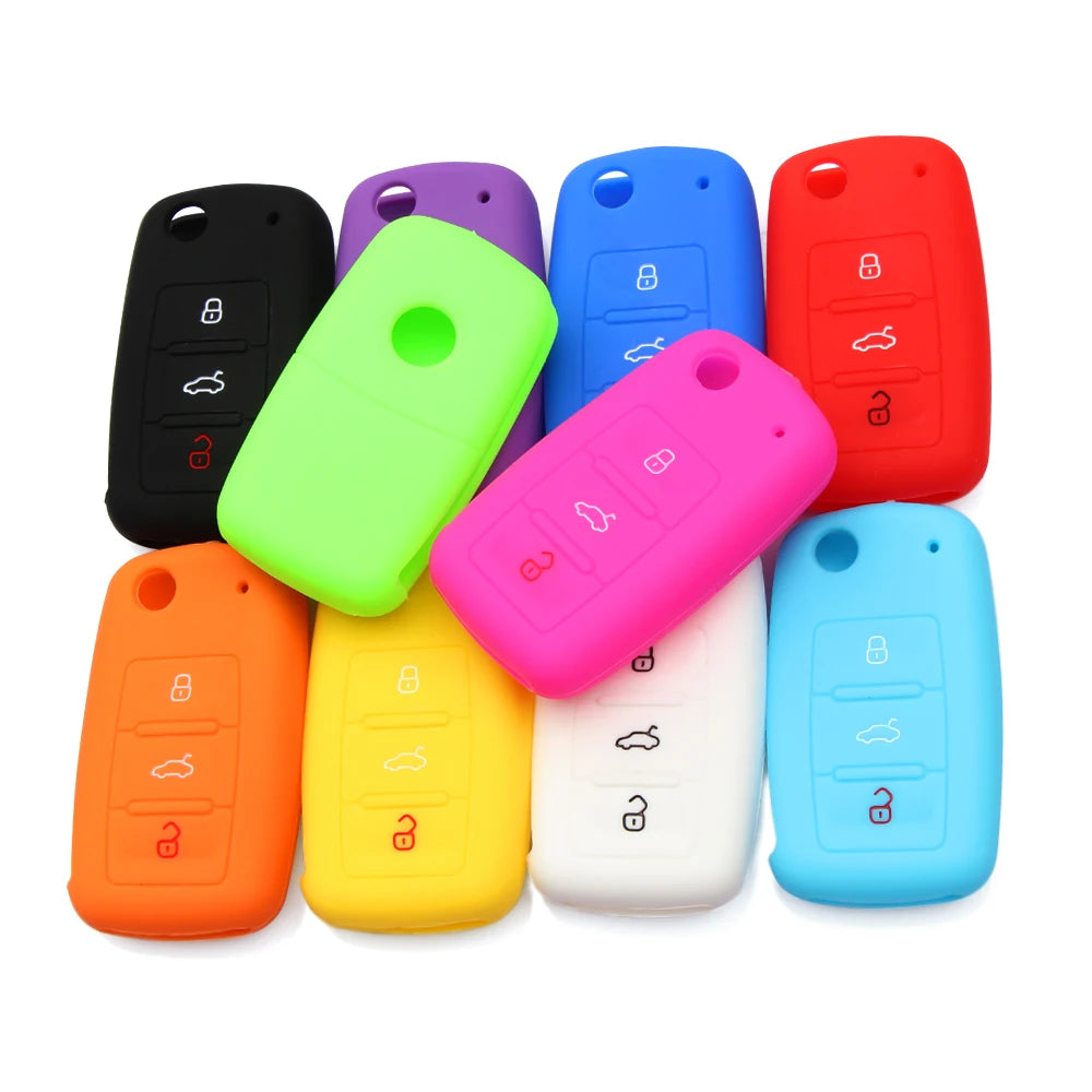Silicone car key cover For Volkswagen VW polo passat b5 b6 golf 4 5 6 jetta mk6 tiguan Golf CrossFox Plus Eos Scirocco