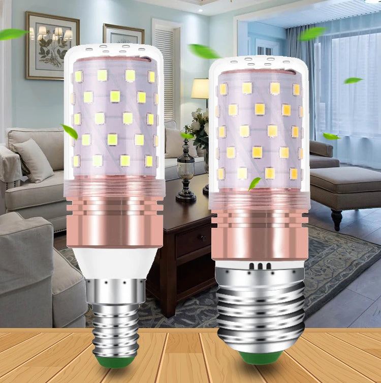 1Pcs/lot E27 E14 LED Lamp light SMD 2835 12W 16W 60LEDS 80LEDS lamps lights 220V Bulbs LED Corn Candle bulb 2 Color Temperatures
