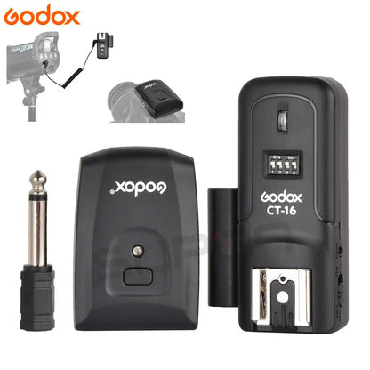 Godox CT-16 16 Channels Wireless Radio Flash Trigger Transmitter + Receiver Set for Canon Nikon Pentax Studio Speedlite Flash