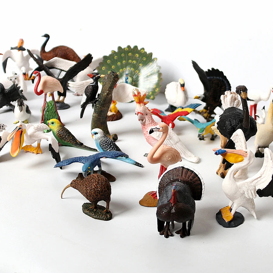 Simulated Bald Eagle Owl pelican Parrot Swan Birds Hand Painted Model Toy Figurine for Kids' Collection Science Educational Toys