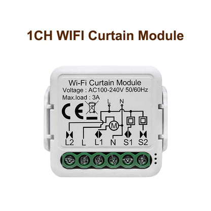 GIRIER Tuya Smart Wifi Curtain Module Blind Switch for Roller Shutter Electric Motor 1/2 Gang Compatible with Alexa Google Home