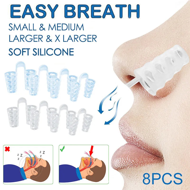 Anti Snoring Sleep Nose Clip Snore Stop Aid Nasal Dilators Device Congestion Aid No Strips Cones Sleeping Aid Device