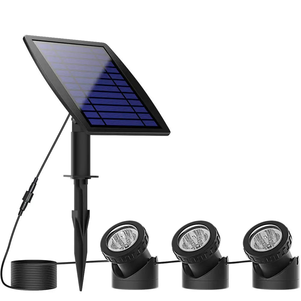 LED Solar Pond Spotlights IP68 Waterproof Outdoor Garden Landscape Fountain Lights for Lawn Lighting Decor