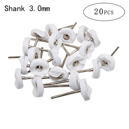 2.35/3mm Shank 40 Pieces Muslin Polishing Buffing Wheel Buffs Set Fits Dremel Rotary Tools