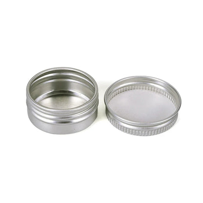 5ml-250ml Cosmetic Aluminum Cans Aluminum Boxes Silver Aluminum Tins Cans Screw Top Round Candle Spice Tins Cans Lid Containers