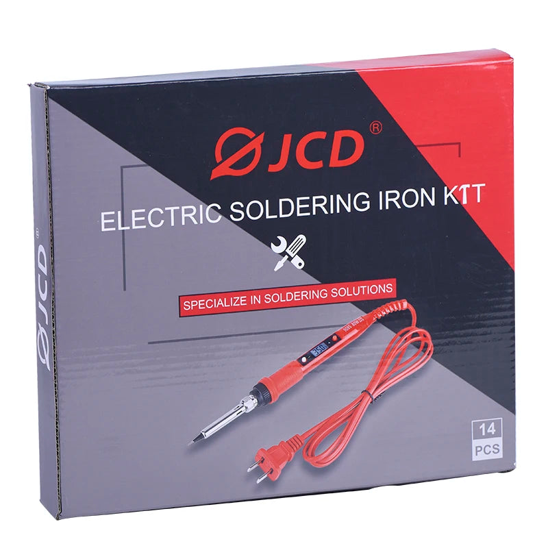 JCD Soldering iron kit adjustable temperature 220V 80W LCD solder welding tools Ceramic heater soldering tips Desoldering Pump
