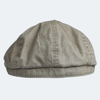 Washed Cotton Newsboy Cap Peaky Octagonal Hat Vintage Casual Cap Solid Berets Visor Gatsby Flat Ivy Hat