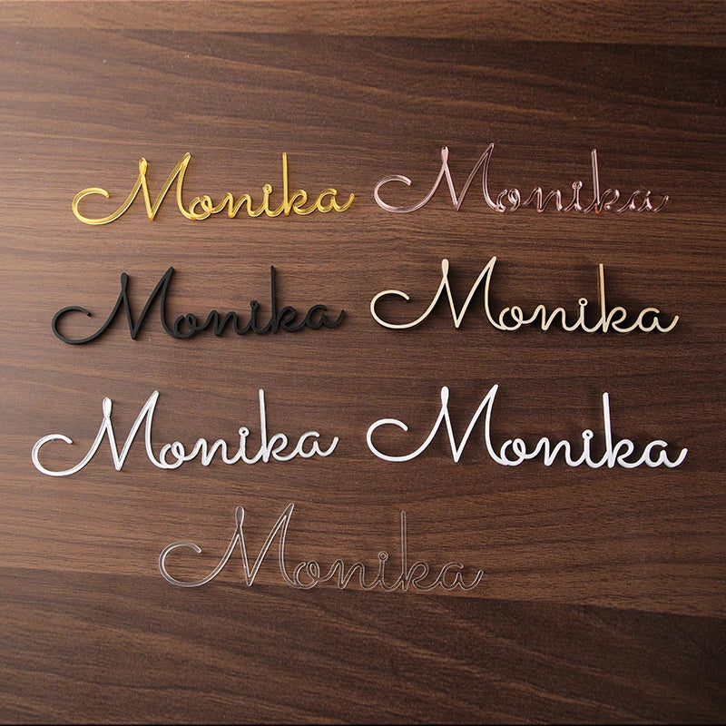 Personalized wedding place table cards Laser cut names Guest names Weddings place card name signs Place settings Bride and Groom