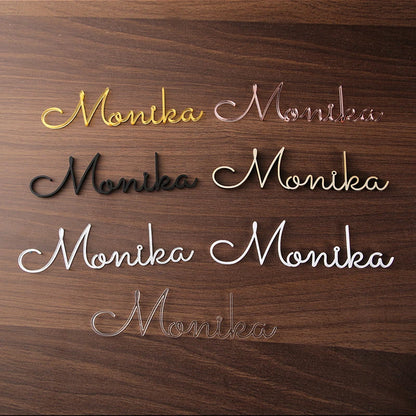 Personalized wedding place table cards Laser cut names Guest names Weddings place card name signs Place settings Bride and Groom