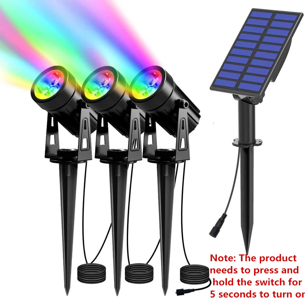 Solar Powered Spotlight IP65 Solar LED Light Outdoor Landscape Yard Garden Tree Separately Lamp Aluminum Anti Rust Solar Lamp