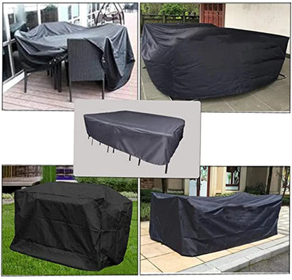 75 Sizes  Furniture Waterproof  Cover For Rattan Table Cube Chair Sofa  Rain Garden Patio Protective Cover Black and Silver