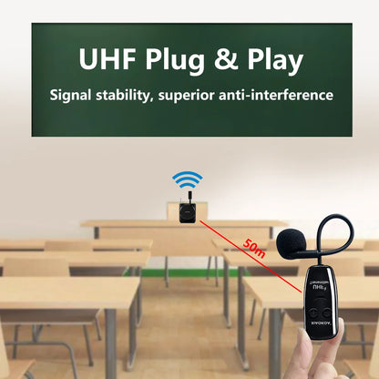 XIAOKOA Wireless Microphones Headset UHF Dual Wireless Mic 2 Wireless Mics & 1 Receiver Headset and Handheld 2 In 1 Rechargeable