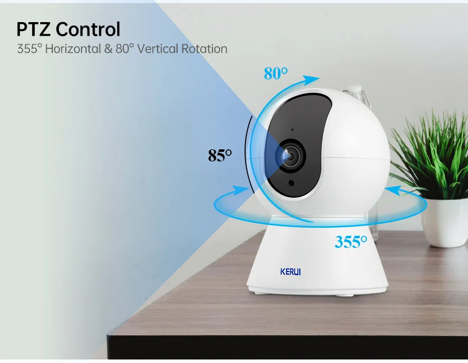 KERUI 5MP 8MP 4K HD Mini WiFi IP Camera Indoor Wireless Security Home CCTV Surveillance Camera With Tuya Smart Auto Tracking