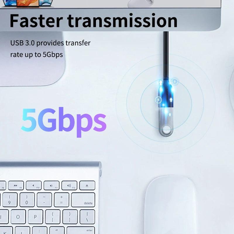 CABLETIME Przedłużacz USB USB 3.0 M/F 5 Gb/s do TV Smart PS4 X box SSD Przedłużacz USB Kabel do transmisji danych C267