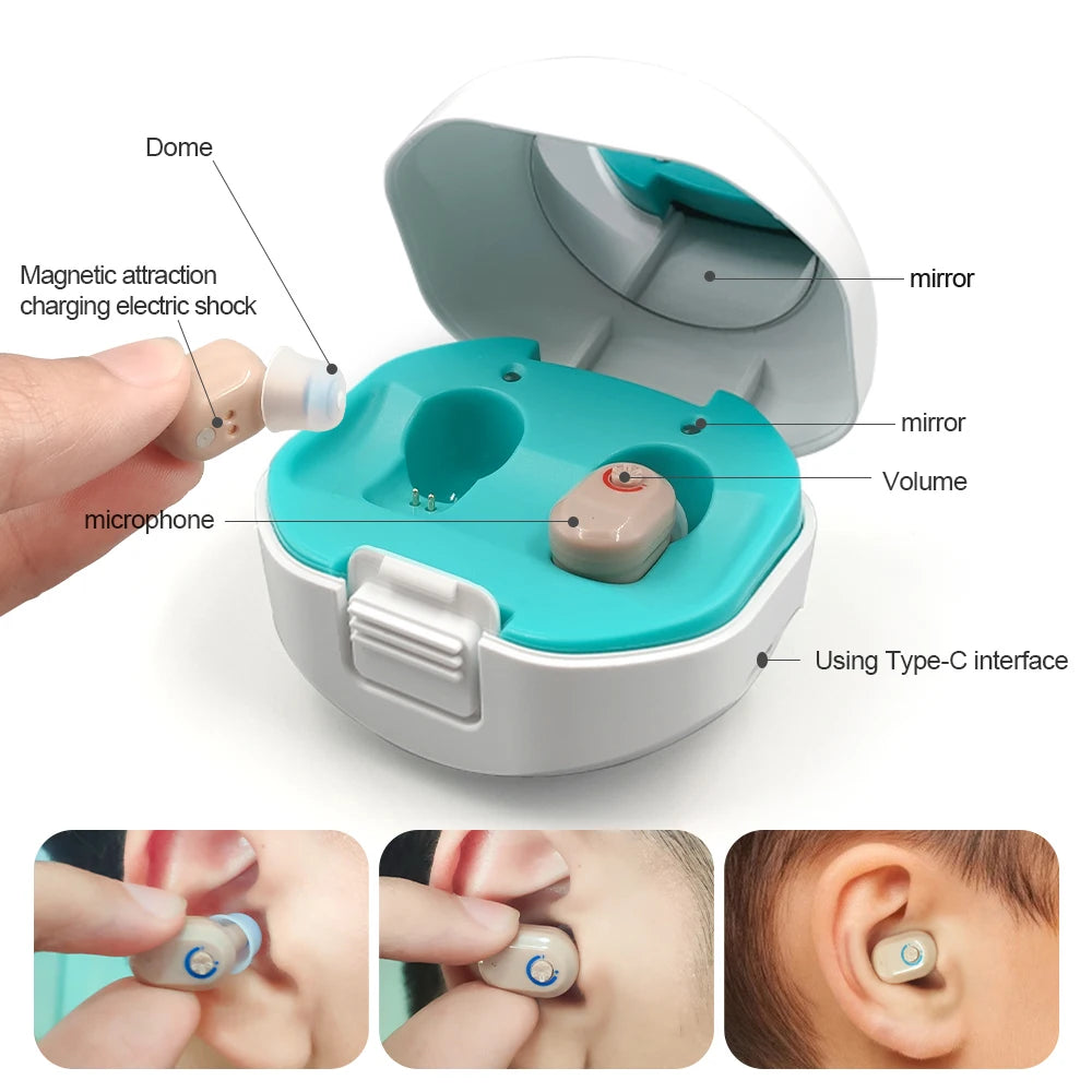 NEWEST Rechargeable Hearing Aid Digital  Hearing Aids Sound Amplifier Portable Deaf Elderly Dropshipping Free Shipping
