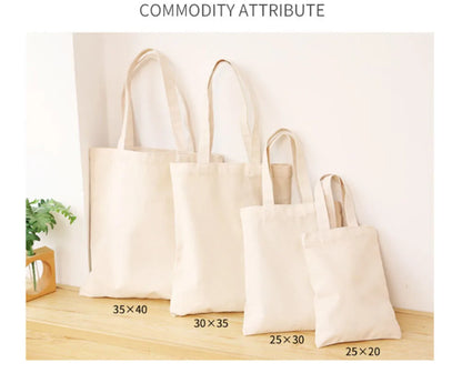 Canvas Cotton bag grocery handbag Foldable Fabric tote bag portable Storage organizer Shopping bag for woman Cloth organizer bag