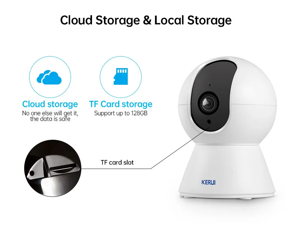 KERUI 5MP 8MP 4K HD Mini WiFi IP Camera Indoor Wireless Security Home CCTV Surveillance Camera With Tuya Smart Auto Tracking